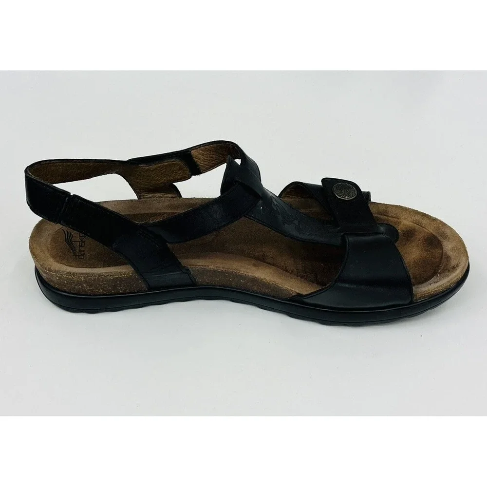 Dansko Pasha Black Tooled Leather Strappy Comfort Sandals Shoes EU 42 US 11